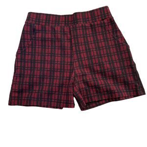 ZARA Women's Plaid Red Shorts